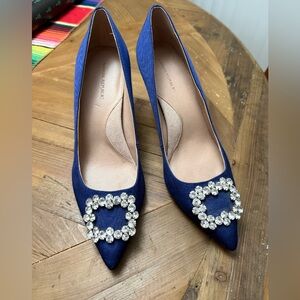 Banana Republic Blue Embellished Women's Heels